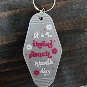 Throat Punch Kinda Day Retro Keychain